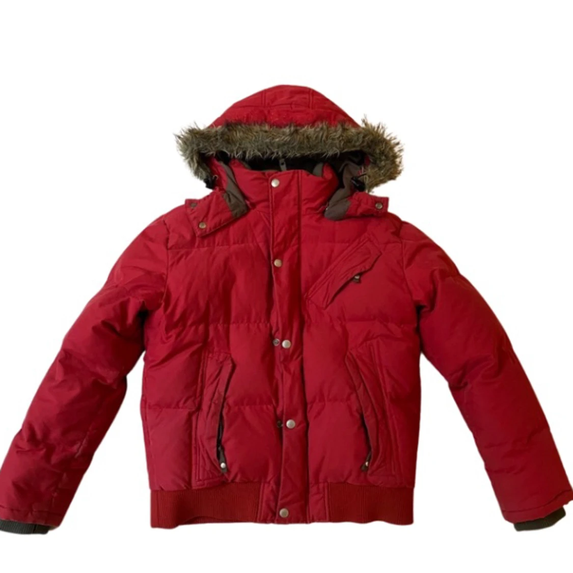 Röd vintage päls jacka L