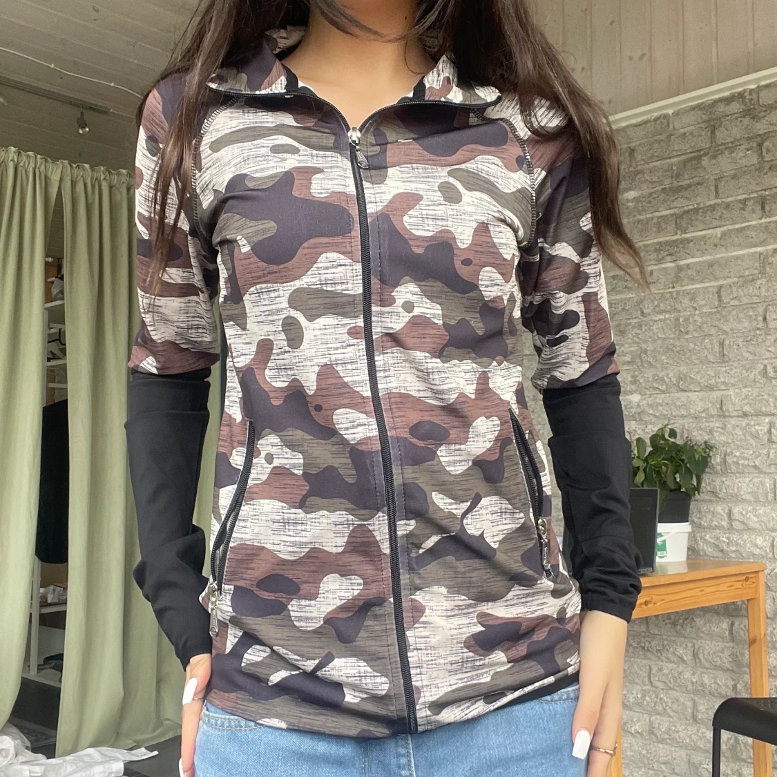 Leopard print military print jumper  - 90