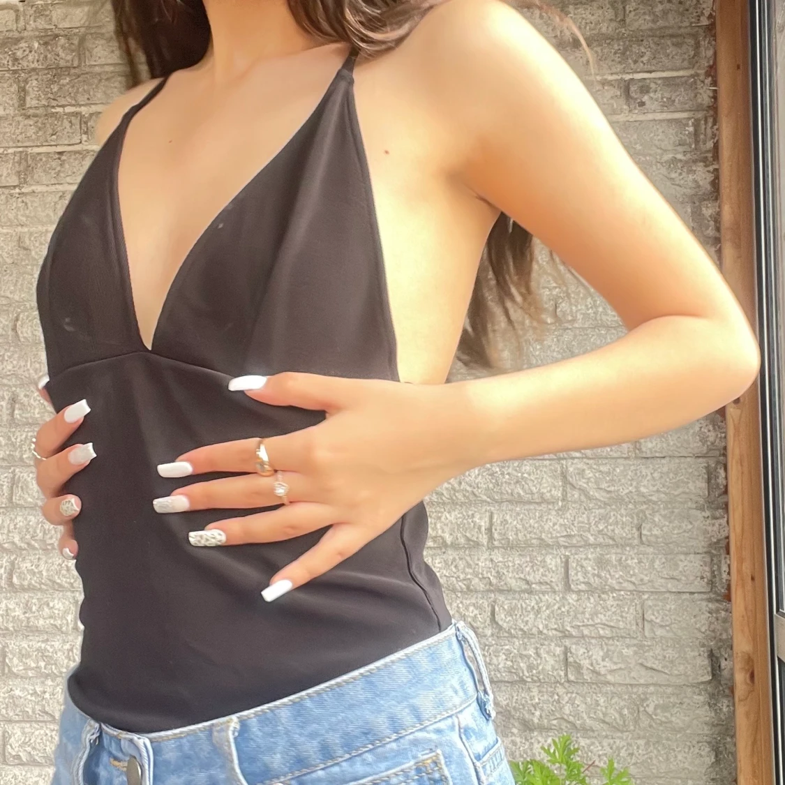  Backless black top ( leotard )