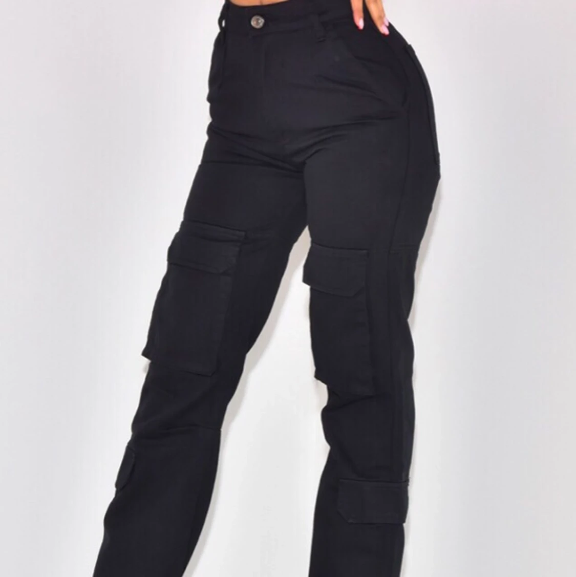 Skit snygga svarta cargo byxor  - 90