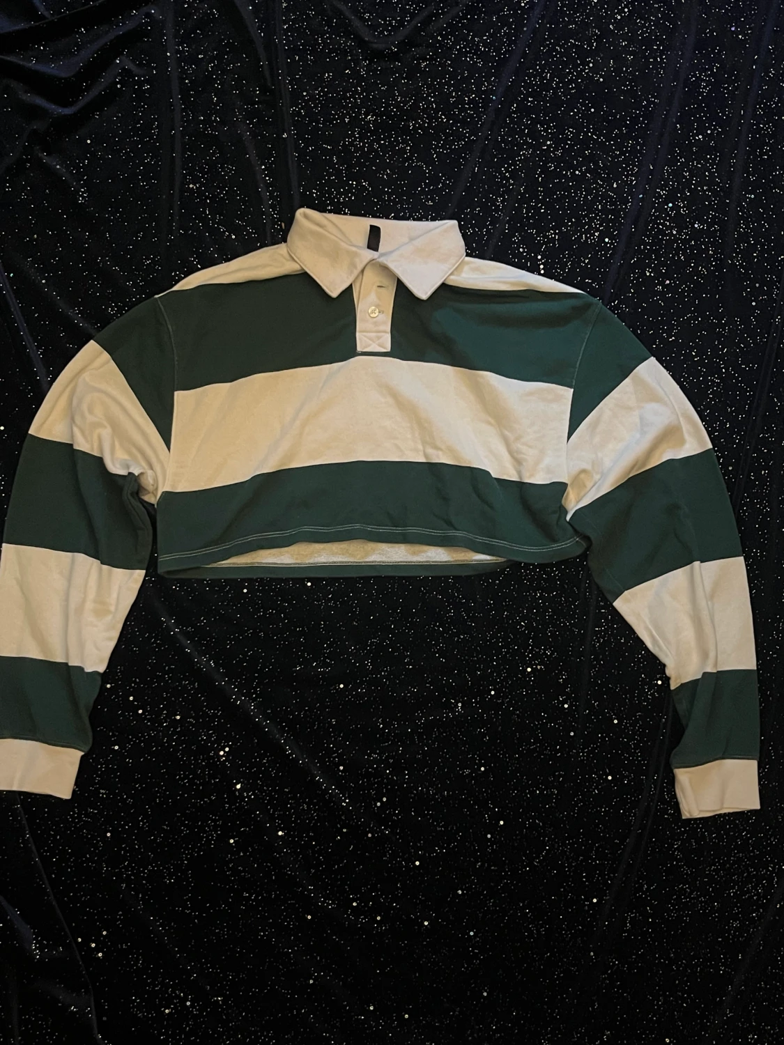 grön långärmad croptop