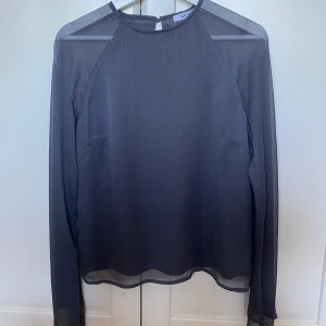 Skimrig blus grå - Gråskimrig blus från NA-KD. Endast använd ett fåtal ggr. Superfint skick! Transparenta ärmar. Köpen står för frakten, kan samfraktas med annat. Inköpt för 399 kr. Stor i storlek 
