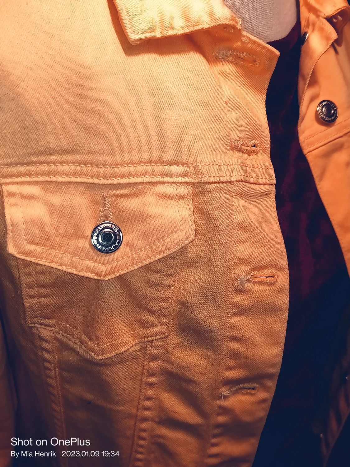 Jeansjacka med rå kant - 90