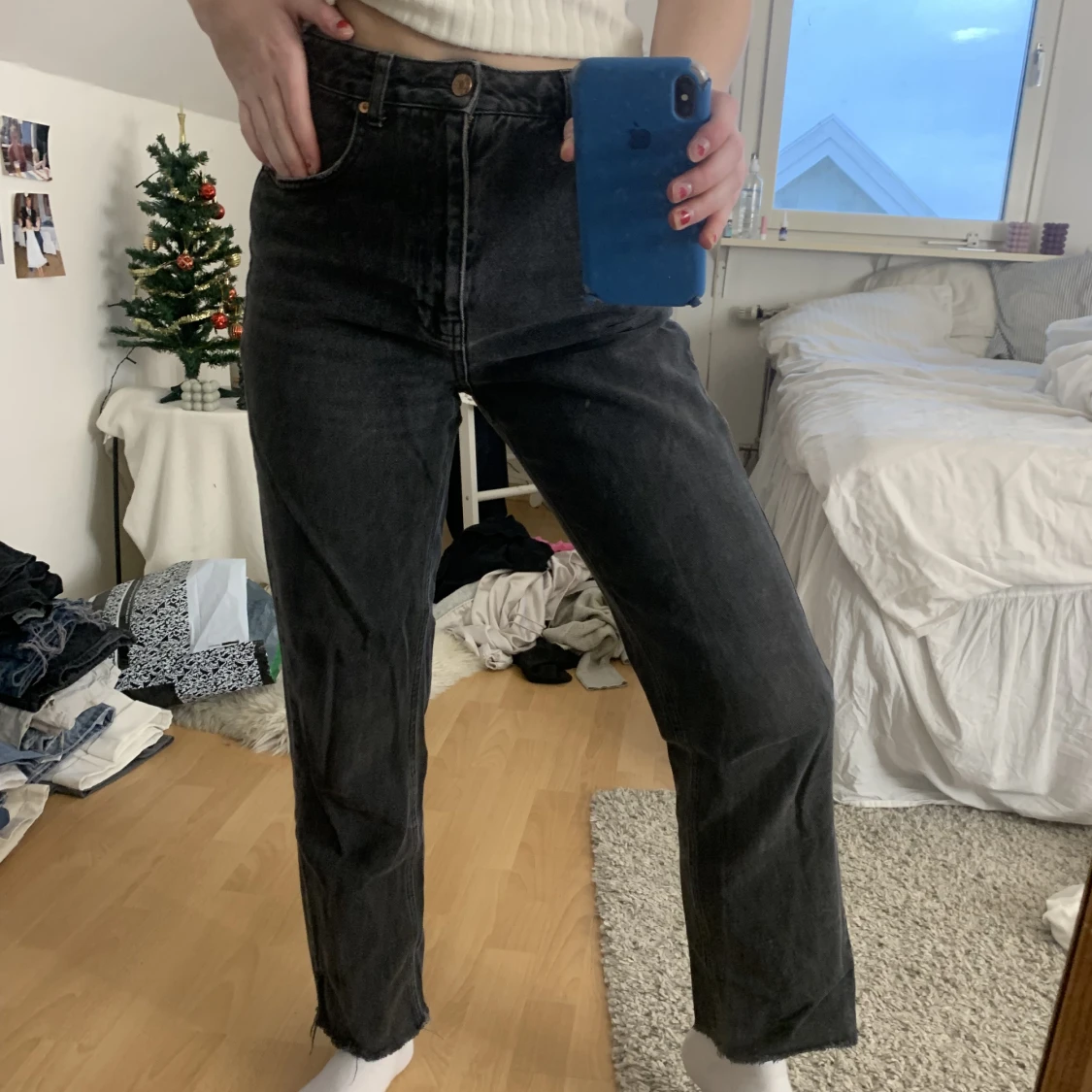 Svarta raka jeans - 90