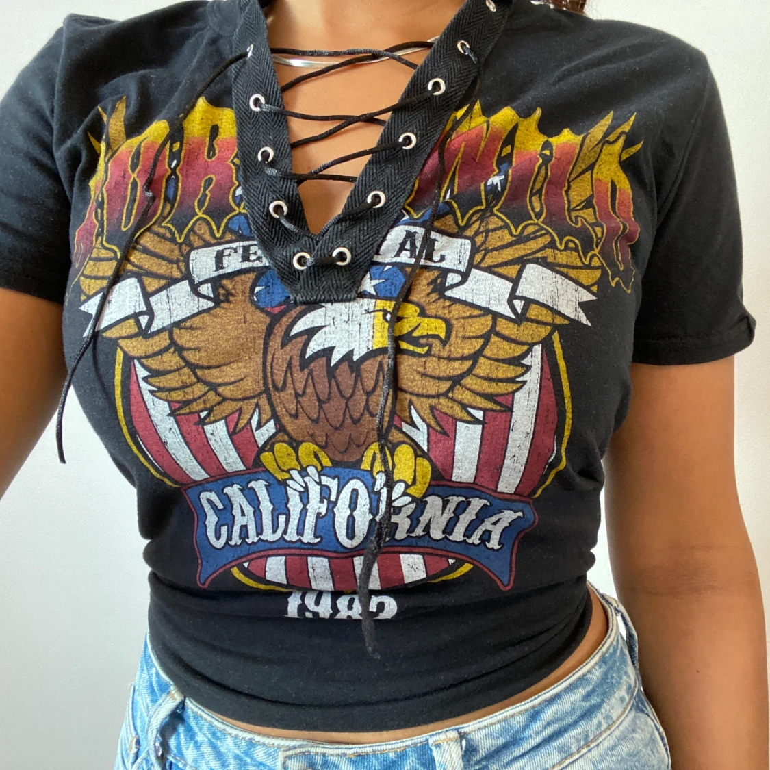 T-shirt m snören - 91