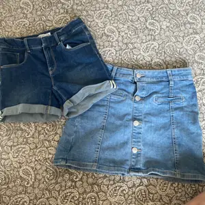 Här har jag två fina saker! En jeans kjol och ett par shorts! Jag jag vuxit ur båda två så tänkte sälja dom!!