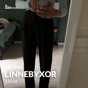 Linnebyxor  - Superfina och sköna linnebyxor! Säljer pga att jag har 2 par😜dessa är använda ca 2 ggr, inga defekter. Fråga gärna om ni undrar något🤍