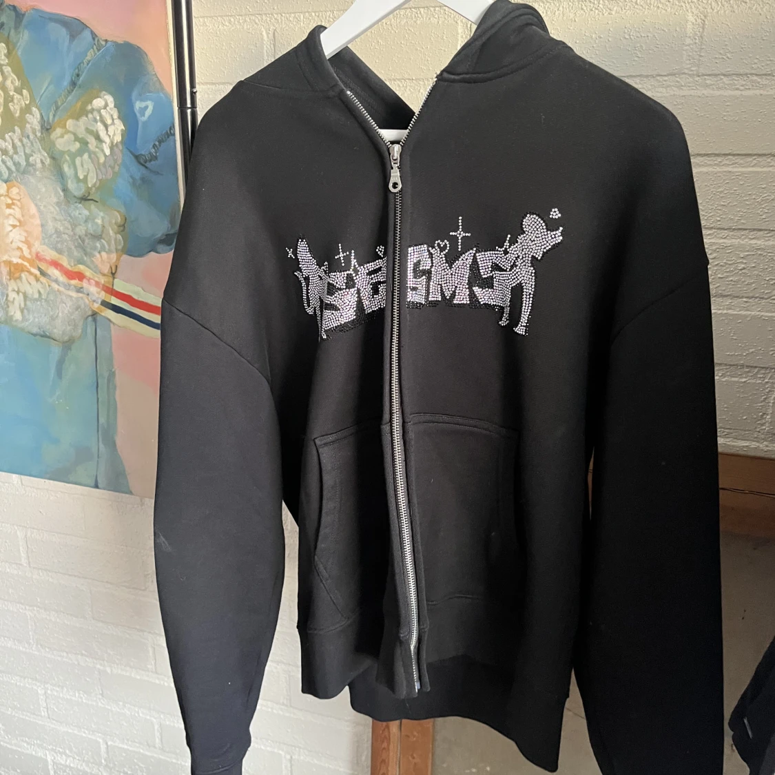 Seams Rhinestone hoodie