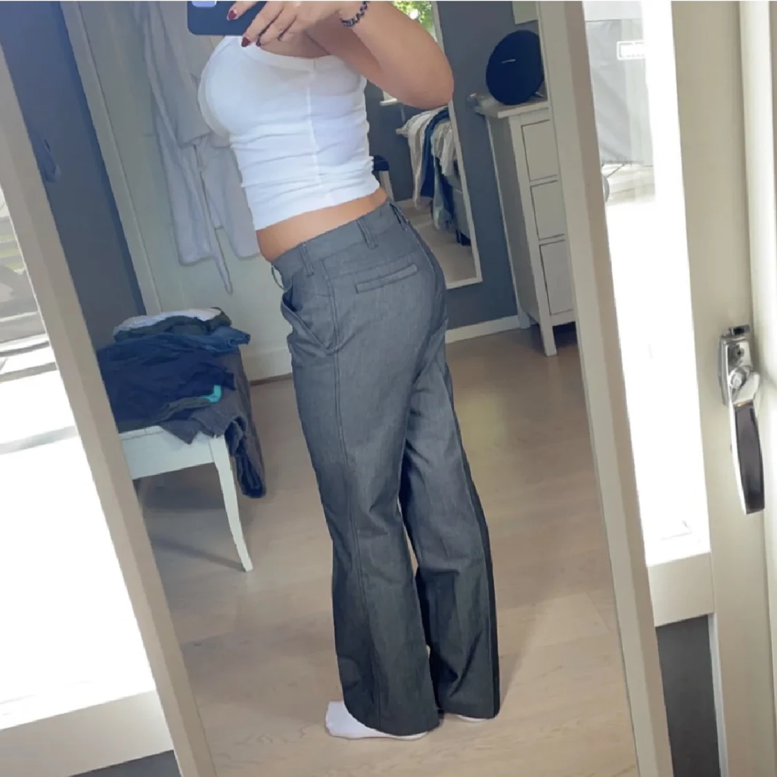 Grå kostymbyxor  - 90