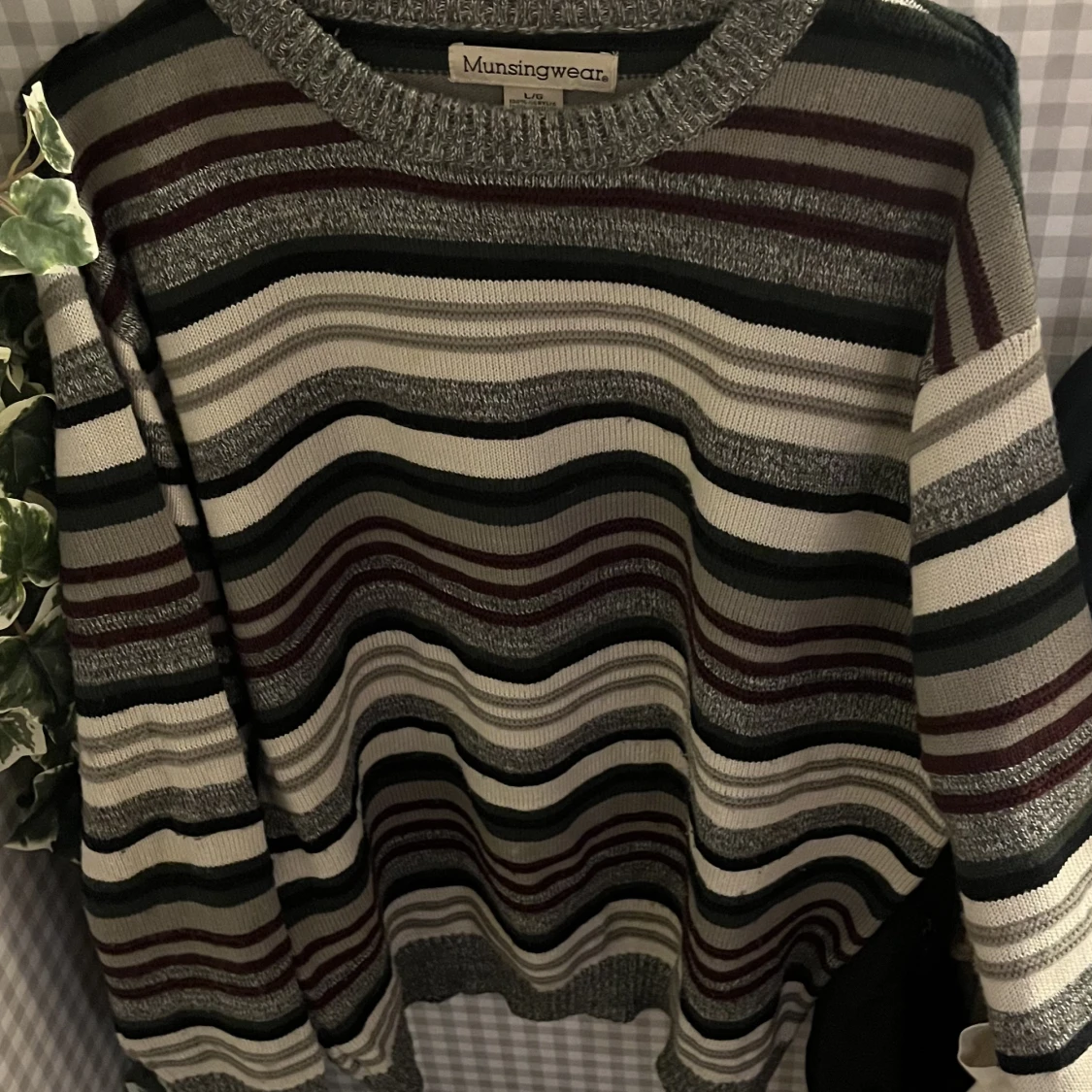 Stickad tröja randig  - 90