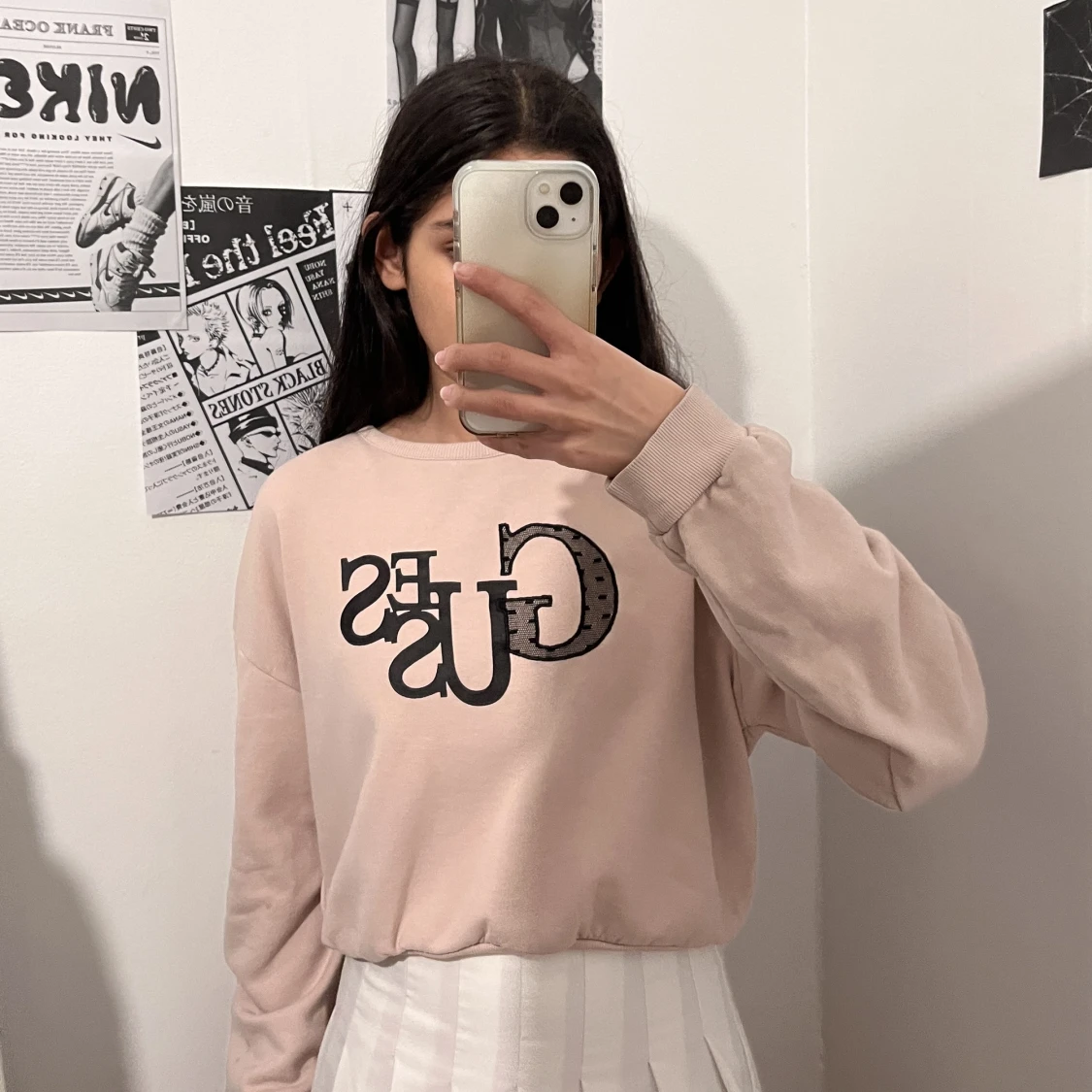 Rosa guess sweatshirt/tjocktröja