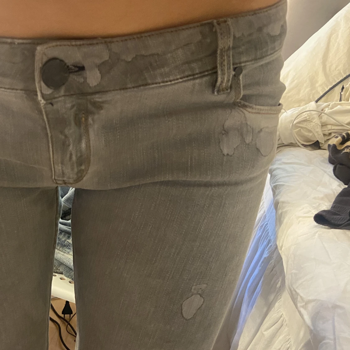 Lågmidjade grå jeans - 91