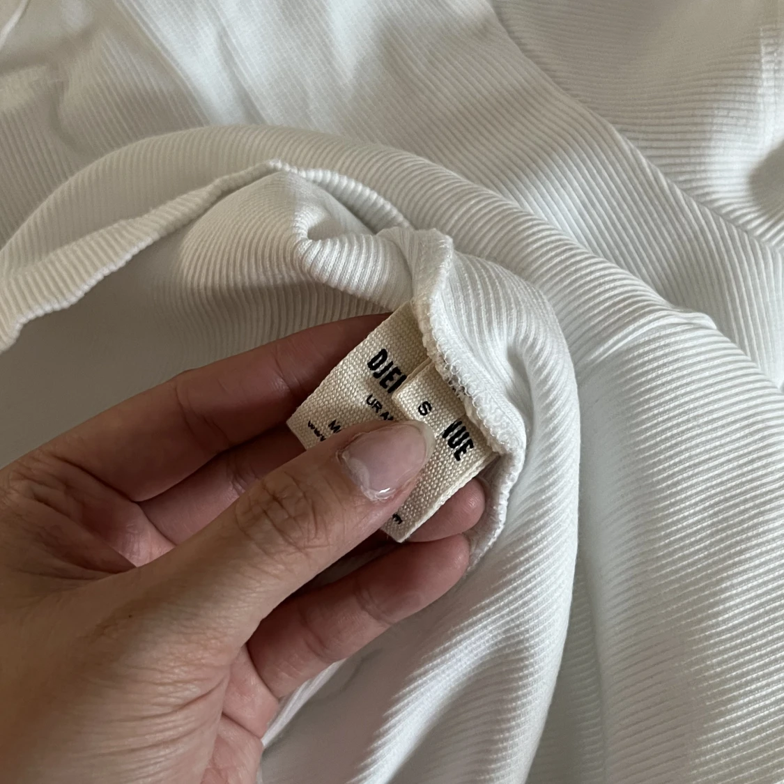 Djerf Avenue Daily T-Shirt Ribbed White S - 90