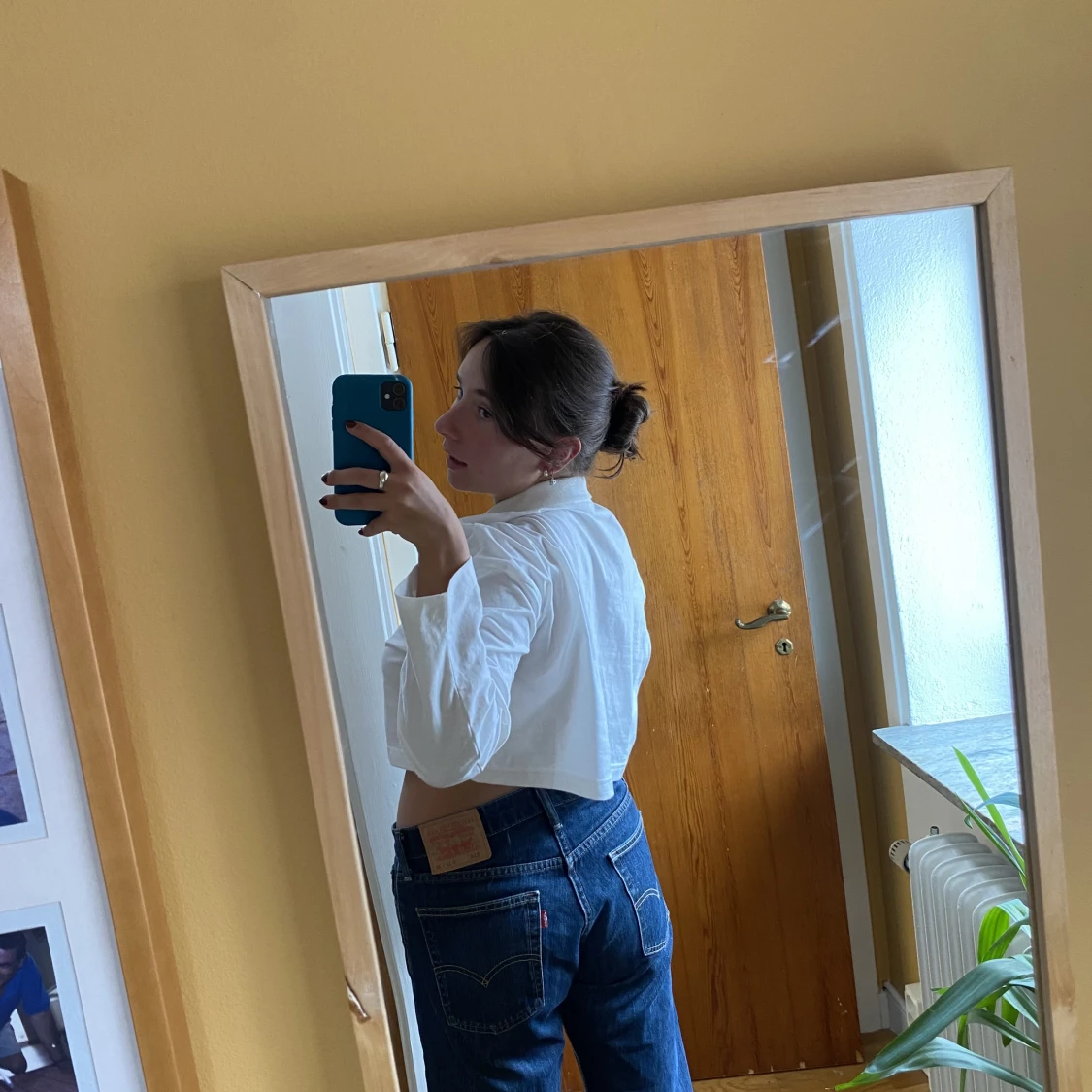 Vit långärmad med krage - 91