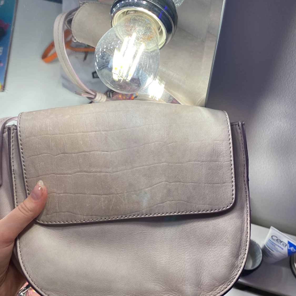 En rosa/beige väska - 90