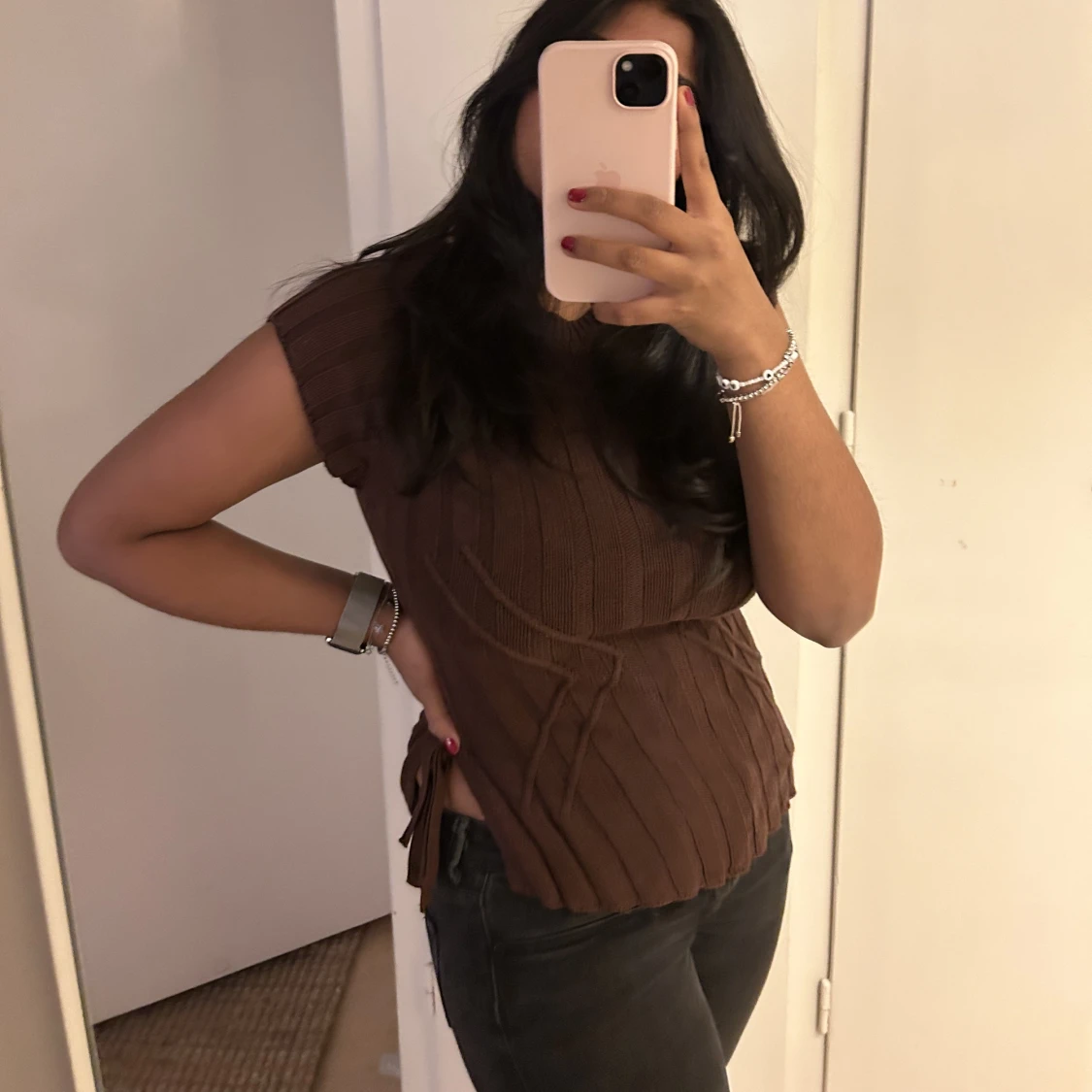 Trendig brun tröja  - 90