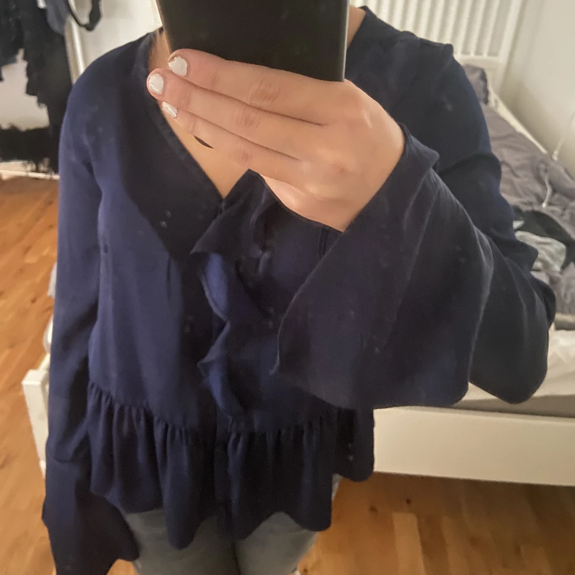 Marinblå blus  - 90