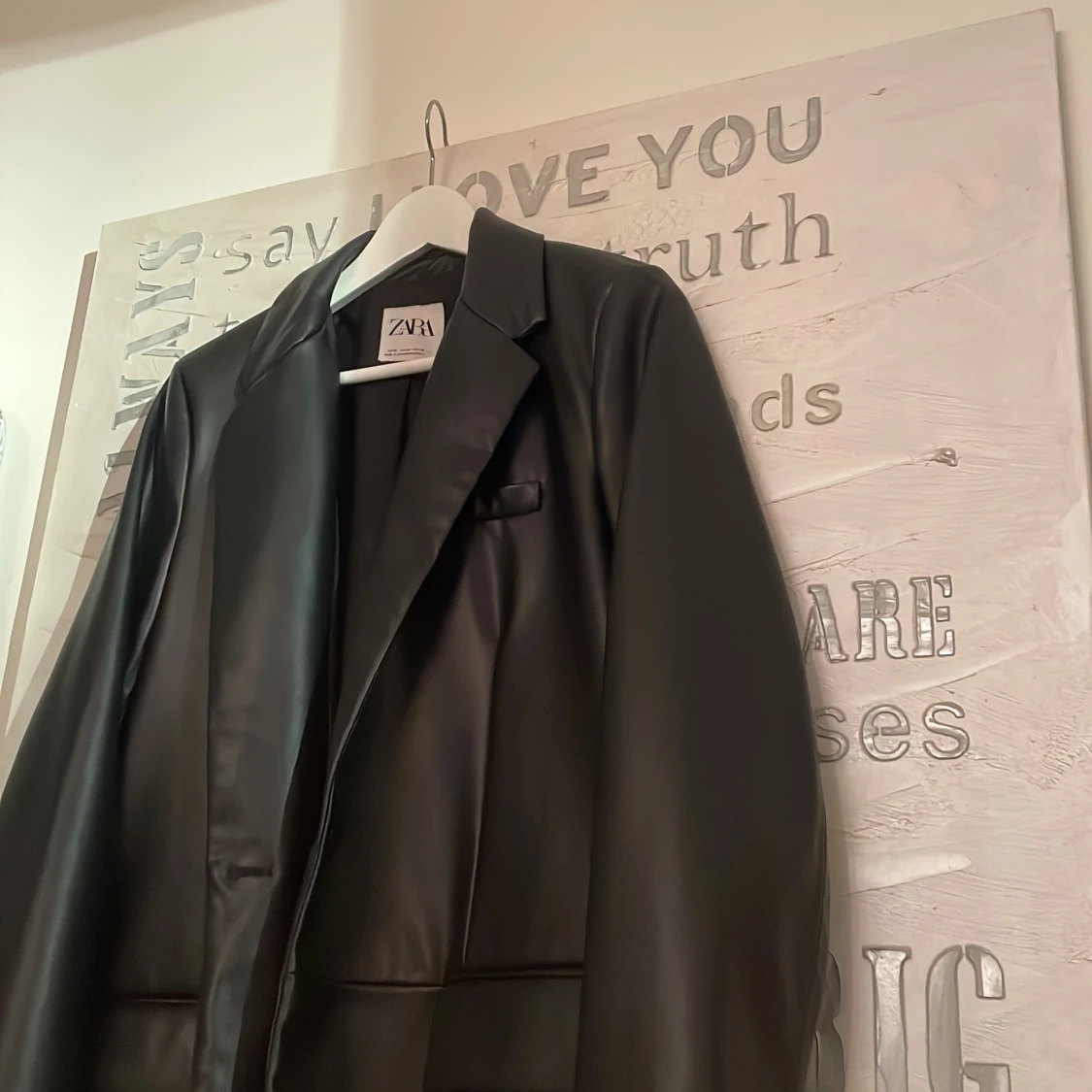 Svart skinnjacka  - 90