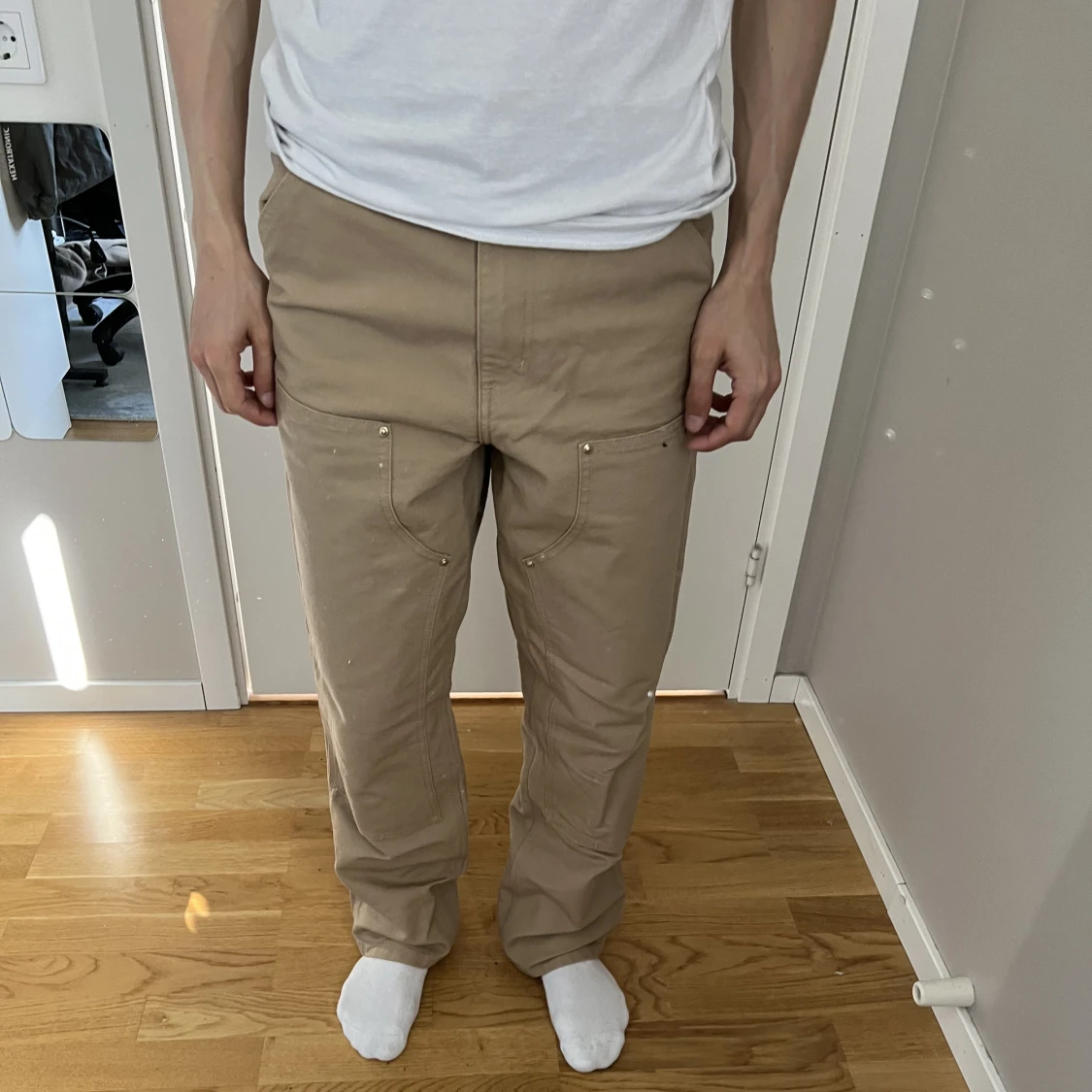 Carhartt double knee beige/brun