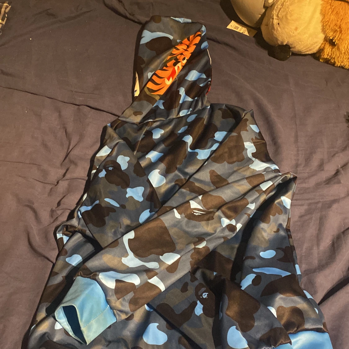En blå bape zip hoodie - 91