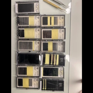 Fransar - Singel och volymfransar till fransförlängning. Olika längder och böjder. Även 2st pincetter. 100kr för allt