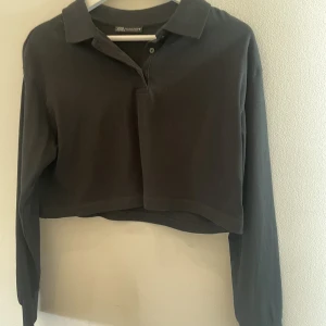 Svart croppad tröja  - Tröja från zara. Använd fåtal gånger, bra skick. Säljer då den inte kommer till användning. Croppad. Köparen står för frakten❤️