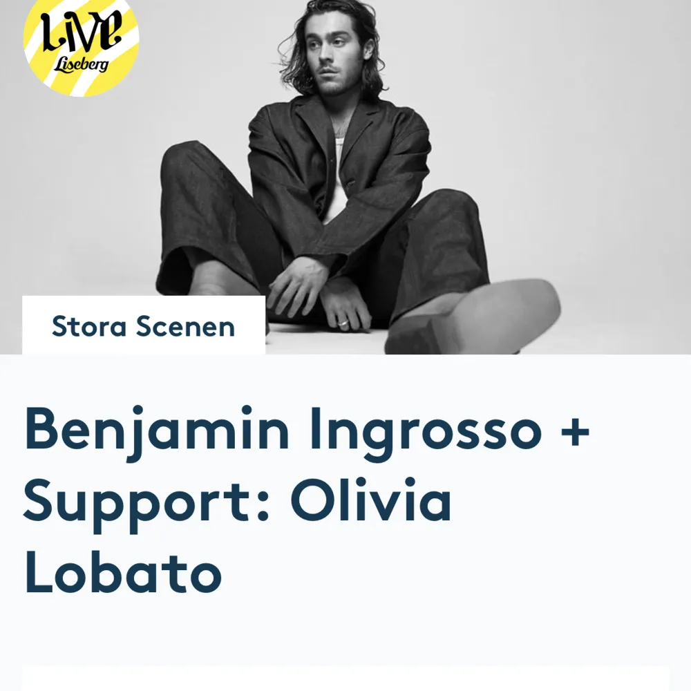 Säljer en biljett till Benjamin ingrossos slutsålda konsert på Liseberg, pga att jag bara fick tag på en! . Övrigt.
