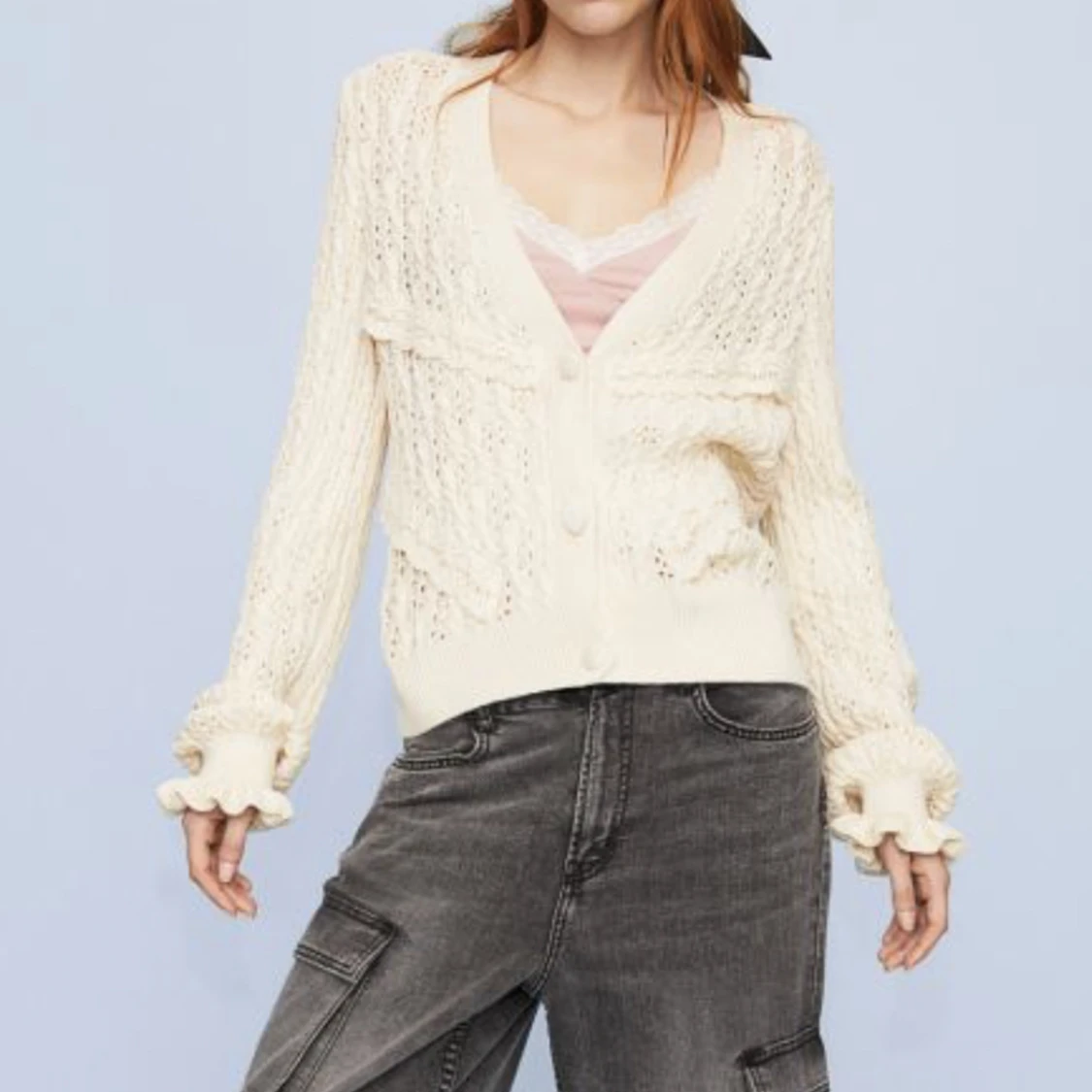 Fin stickad kofta - 90