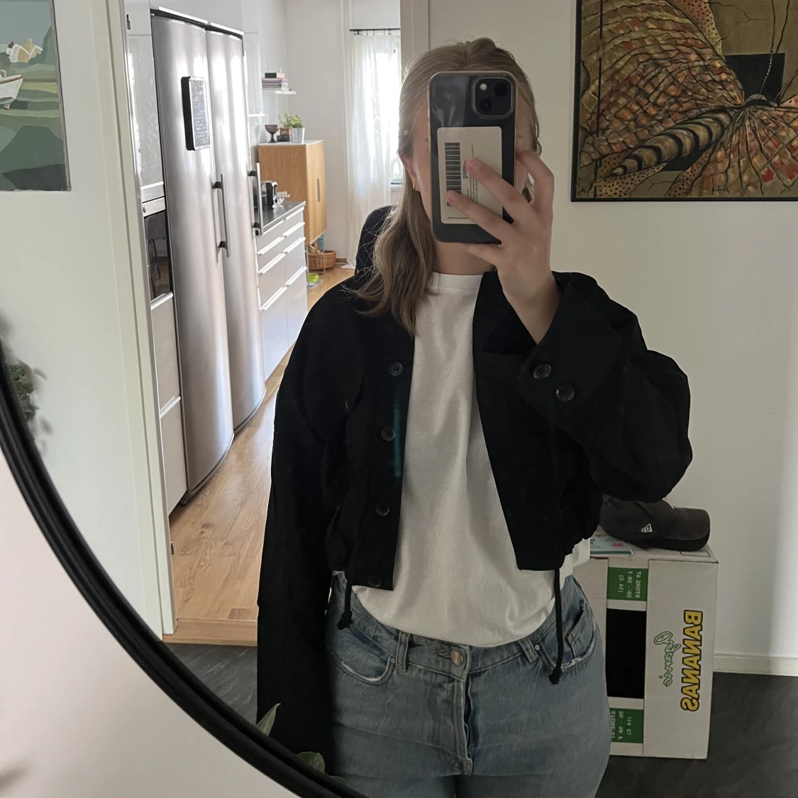 Svart croppad jacka - 90