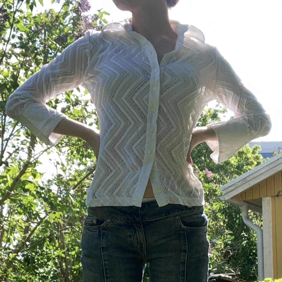 Vit dam blus/skjorta - 90