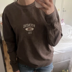 Pretty little thing sweatshirt - Jättemysig brun sweatshirt från pretty little thing. Broderad text på framsidan. Aldrig använd, tvättad en gång. Storlek XS men passar även S och M🫶💕