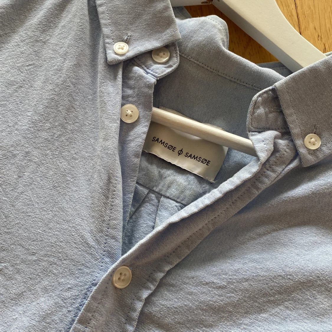 Ljusblå skjorta i oxfordtyg - 90