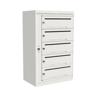 Lynx Liggande 1×5 fack – vit  - Fastighetsbox med 5 fack (passar för 5 lägenheter)