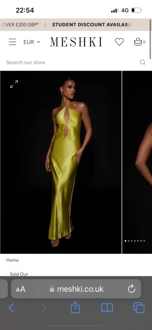 Guldig klänning - Guldig klänning från Meshki köpt för 1000kr. Säljer för 400🤍 Storlek Small.