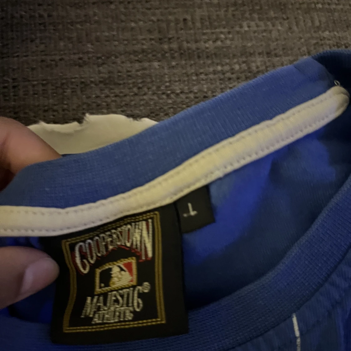  blå tröja med tryck - 91