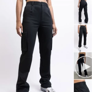 Cargobyxor  - Högmidjade Cargobyxor - Austin Black från Madlady Storlek 36-TALL