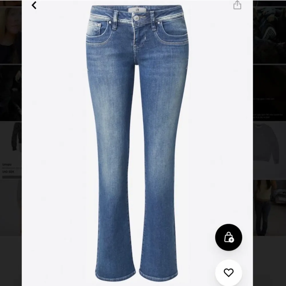 jätte fina lågmidjade ltb jeans i modellen valerie❤️‍🔥 dom är stretchiga i materialet och är i storlek 25/30 , passar mig i längden som är ca 163cm men passar nog också runt 158-167 cm❤️‍🔥 TRYCK INTE PÅ KÖP DIREKT . Jeans & Byxor.