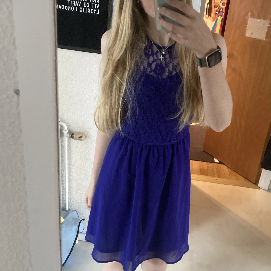 Festlig blå klänning - 91