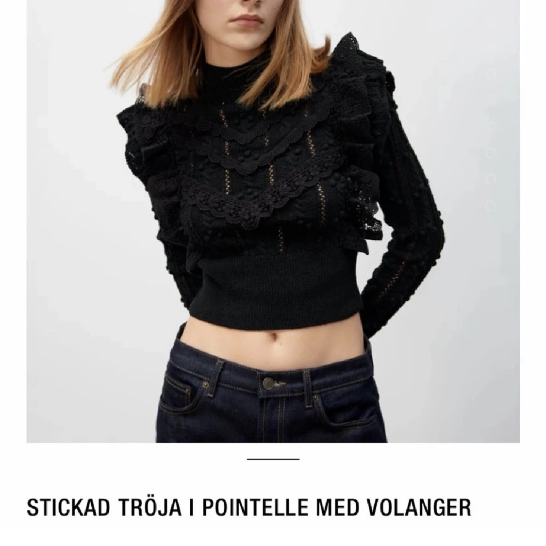 Svart zara tröja volang - 91