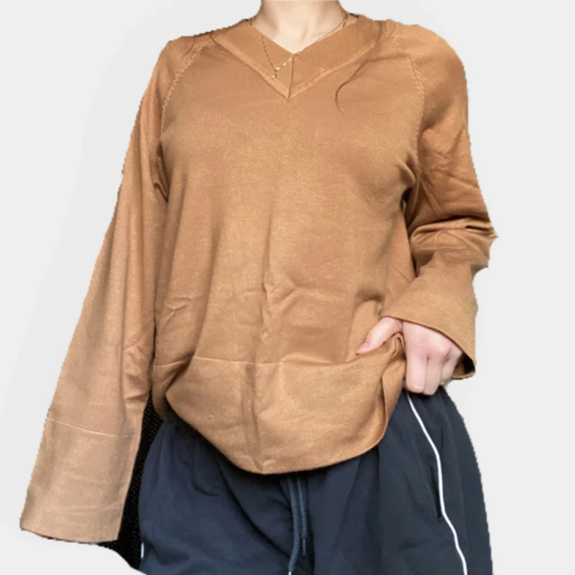 beige stickad tröja