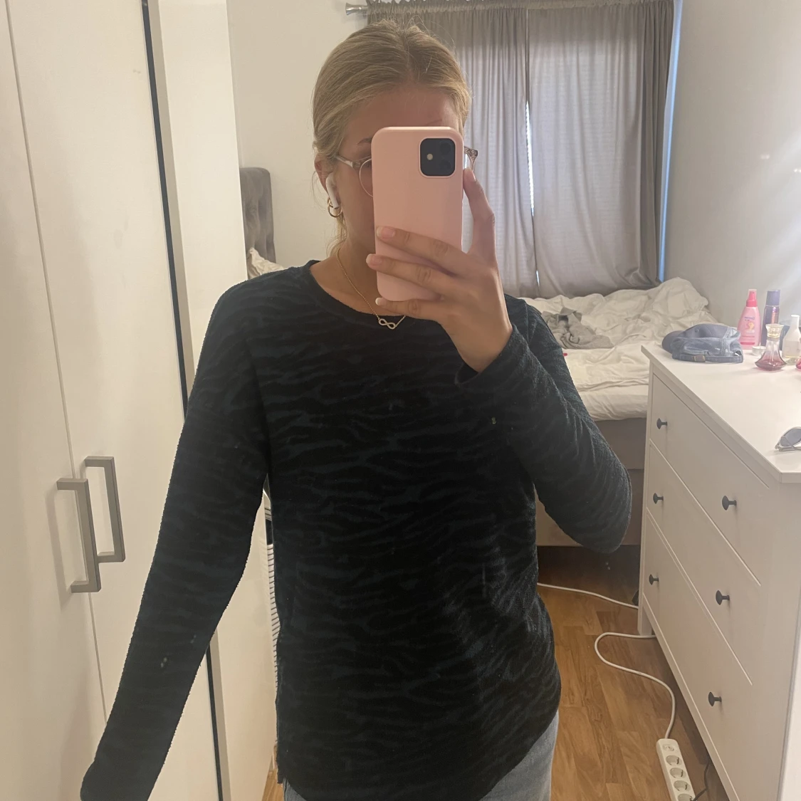 Grön/svart zebramönstrad tröja 