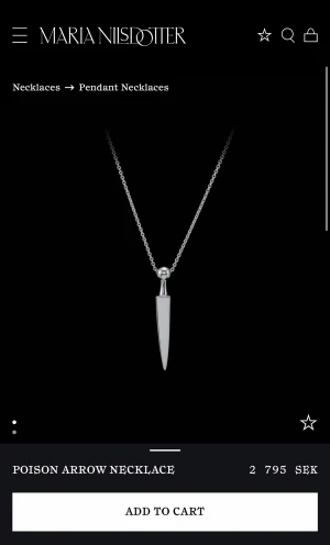 Maria nilsdotter halsband - Säljer mitt fina Maria Nilsdotter halsband! Så fint som passar till allt, säljer eftersom jag har för många halsband. Knappast använt så väldigt bra skick! Äkta silver, pris kan diskuteras, kan även tänka mig byta mot annat maria smycke Nypris är 2795kr