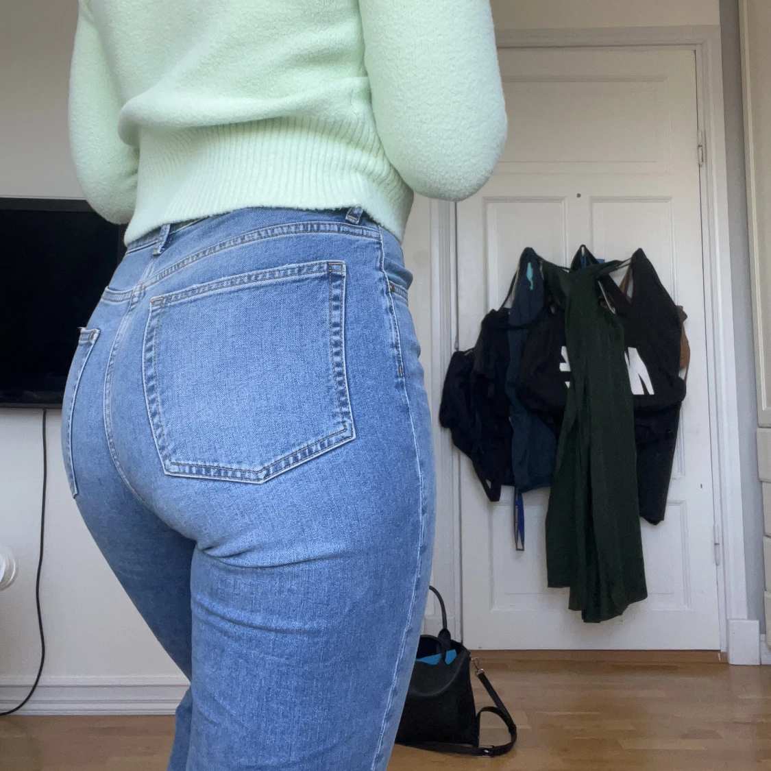 Blå raka jeans  - 90