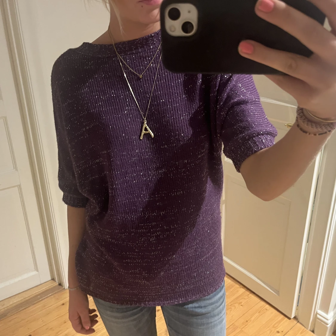 Kortärmad stickad  - 90