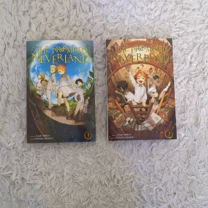 The Promised Neverland 1&2 - Jag säljer mina The Promised Neverland böcker. De är i bra skick och den som köper kommer att betala frakten. Orginal priset för dem tillsammans var 240.