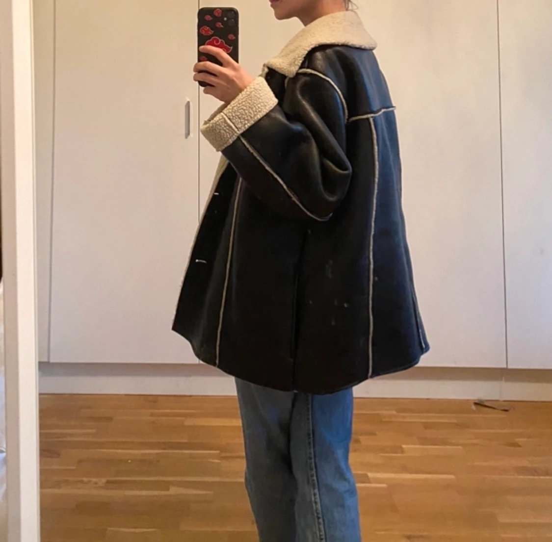 Oversize ”skinn” jacka - 90