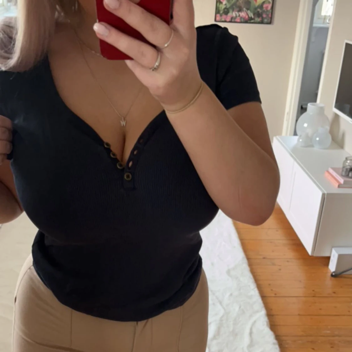 Marinblå t-shirt  - 90