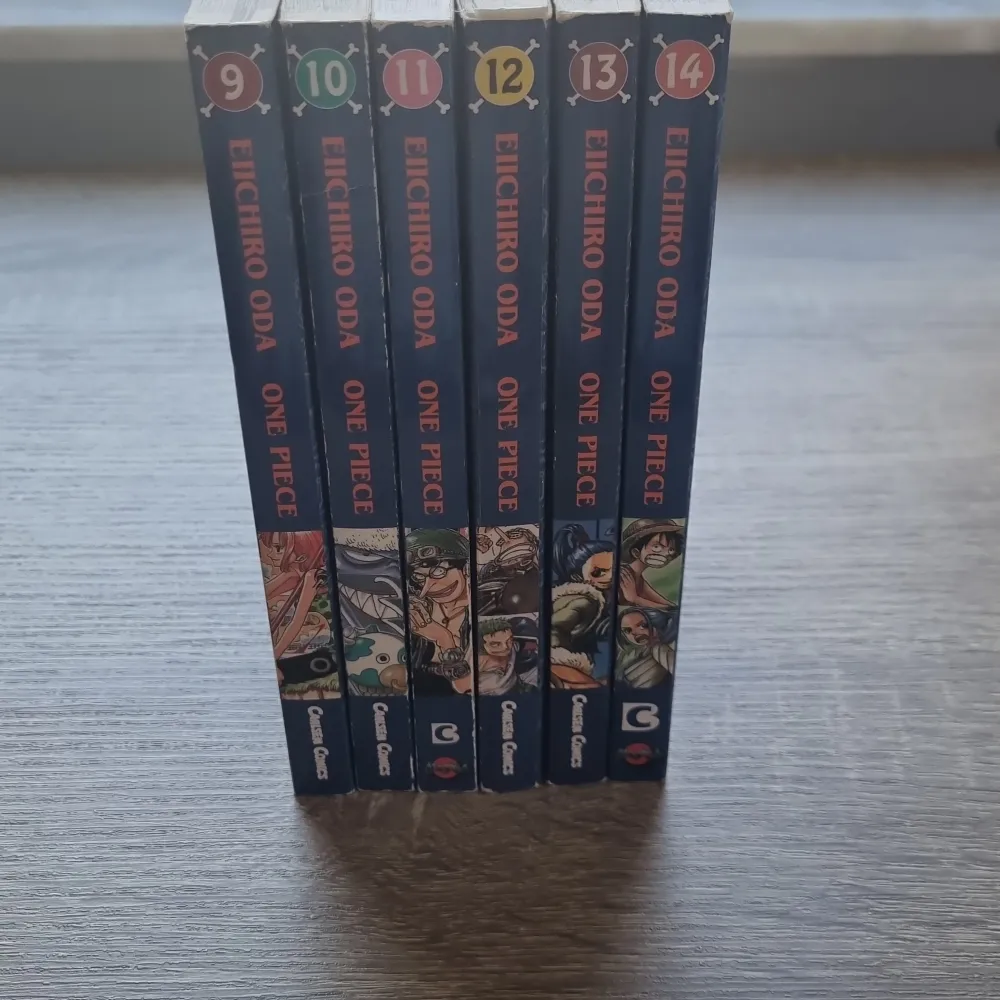 One piece manga volym 9, 10, 11, 12, 13 och 14 på svenaka, skriven av Eiicho Oda. 180kr för alla.. Övrigt.