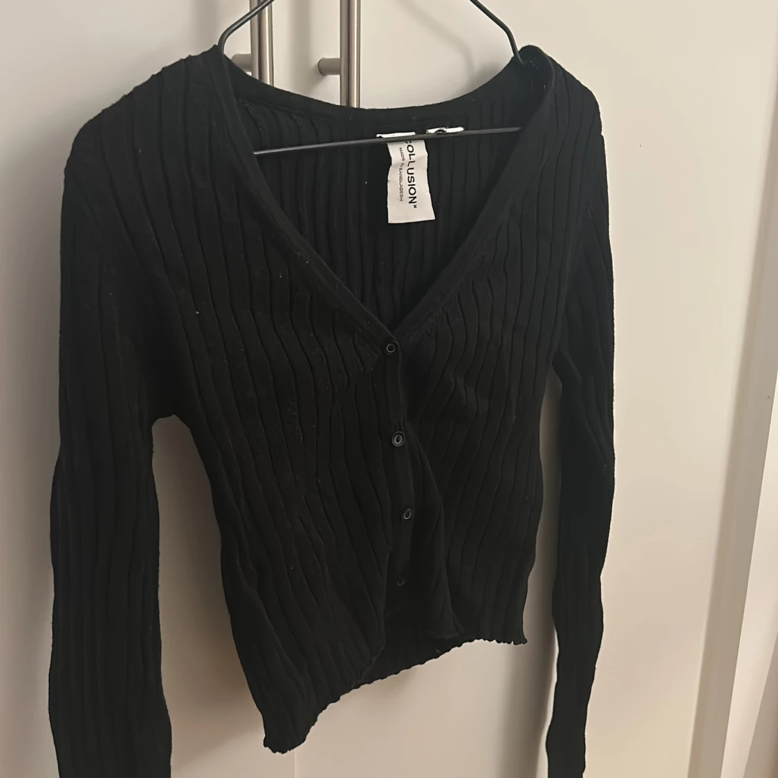 Ribbad långärmad tröja