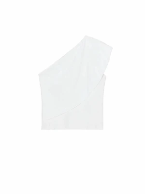 Topp - vit one-shoulder topp från zara, storlek S
